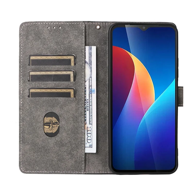 Custodia per TCL K70 SE 4G Portafoglio con Blocco RFID in Pelle PU Supporto con Cinturino - Nero