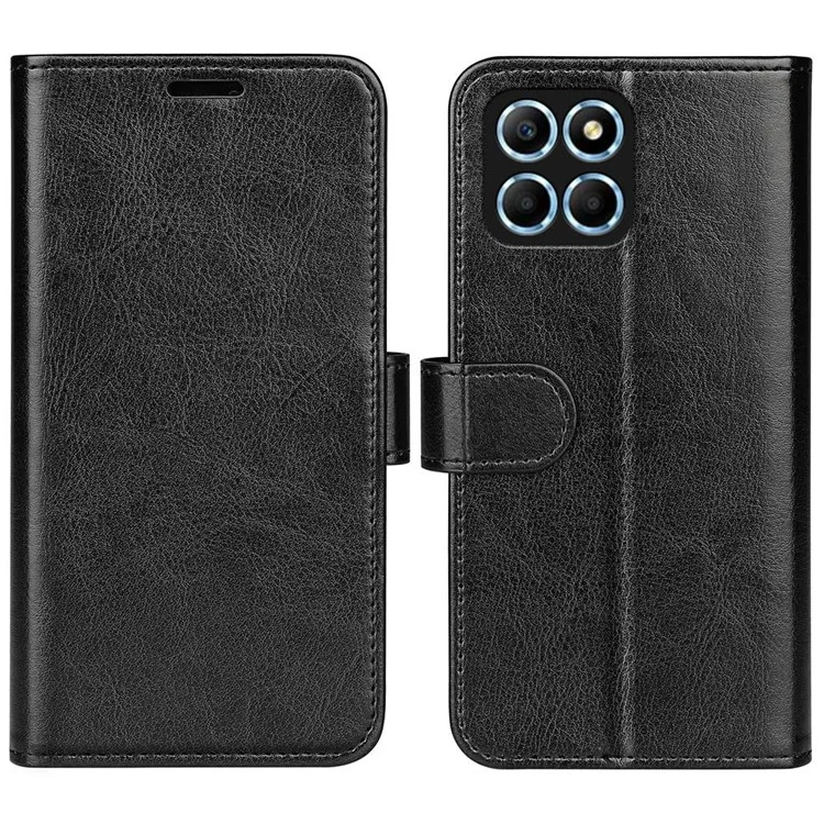 Для Чести X8 5G Crazy Horse Texture pu Кожа + TPU Телефона Крышка Телефона Складной Подставной Кошелек Folio Flip Case - Черный