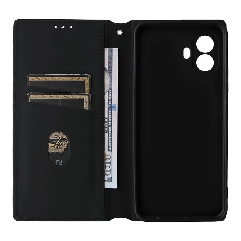 Cover per TCL K70 SE 4G Portafoglio in Pelle PU con Stampa Rombo - Argento