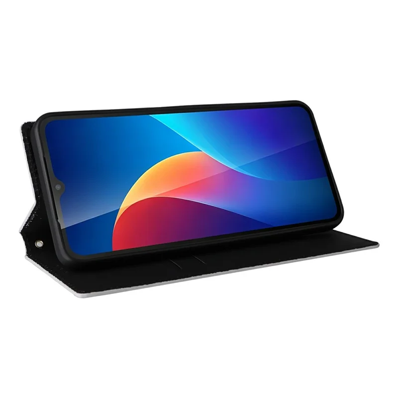 Cover per TCL K70 SE 4G Portafoglio in Pelle PU con Stampa Rombo - Argento