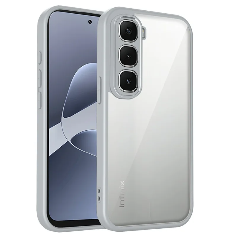 For Infinix Hot 70 Case Matte Skin Touch Clear PC + TPU Shockproof Phone Back Cover - White