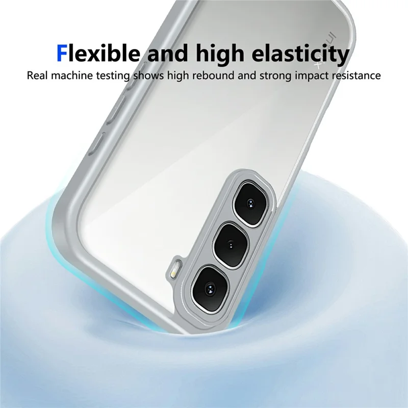 For Infinix Hot 70 Case Matte Skin Touch Clear PC + TPU Shockproof Phone Back Cover - White