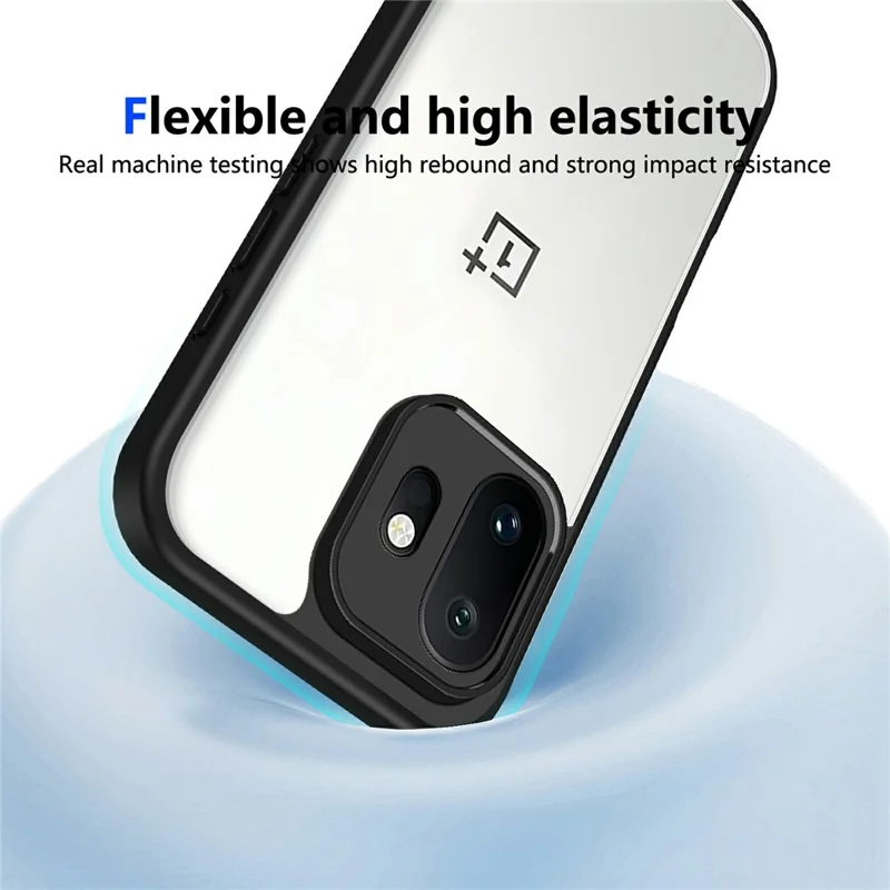For OnePlus 15T 5G Case Matte Skin Touch Clear PC + TPU Shockproof Phone Back Cover - Black