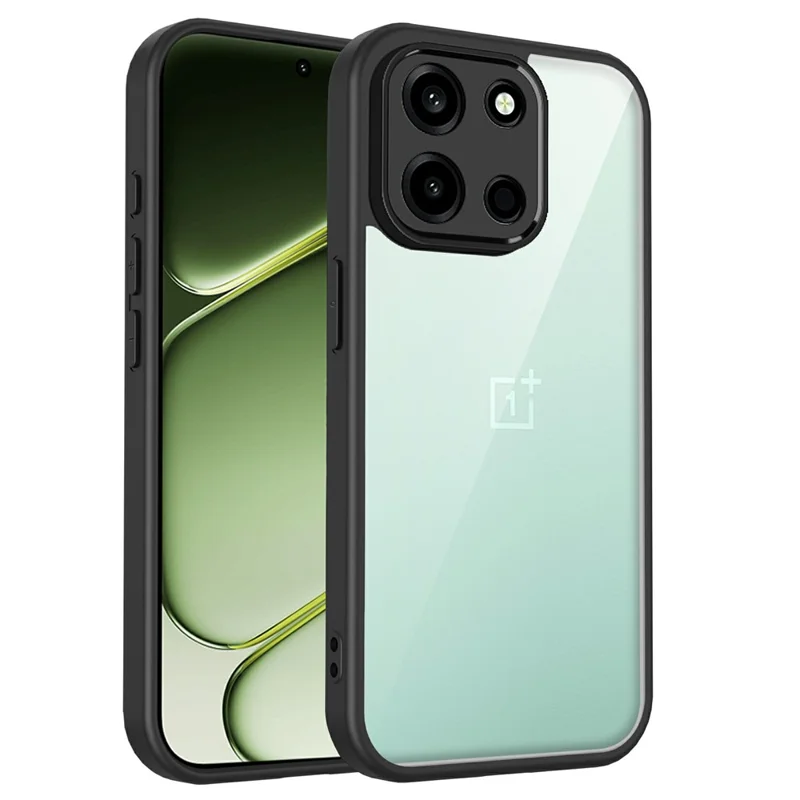 For OnePlus Nord 6 5G Case Matte Skin Touch Clear PC + TPU Shockproof Phone Back Cover - Black