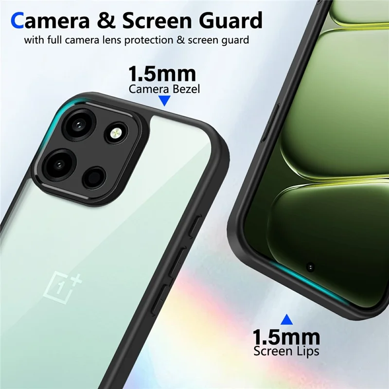 For OnePlus Nord 6 5G Case Matte Skin Touch Clear PC + TPU Shockproof Phone Back Cover - Black