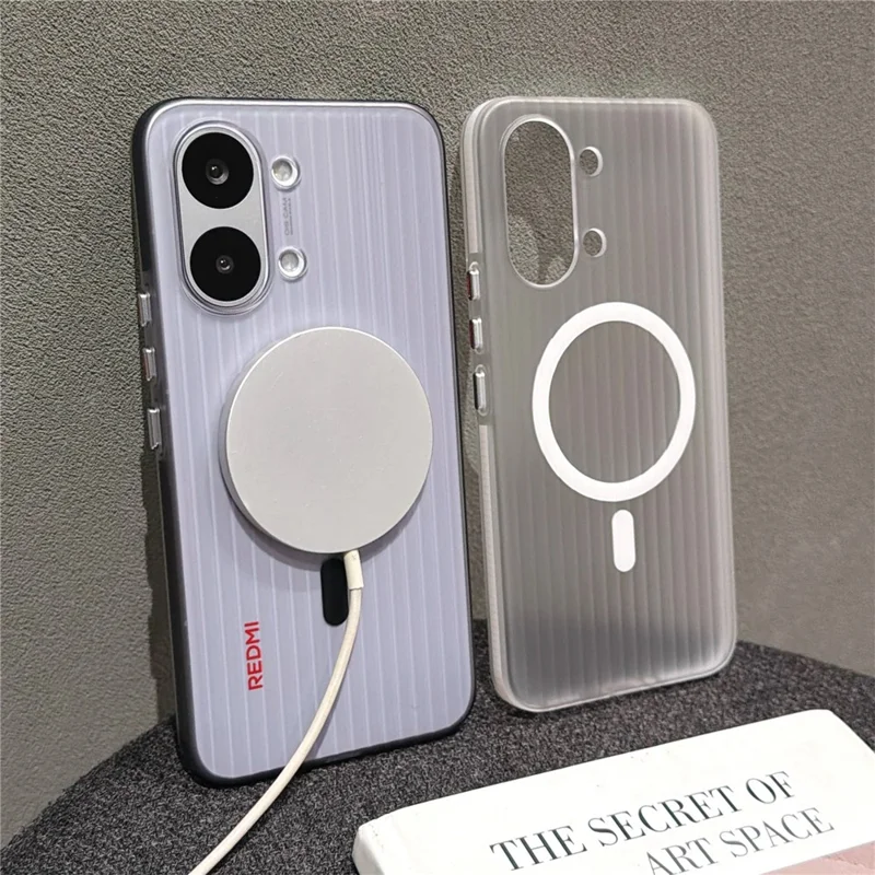 For Xiaomi Poco X8 Pro Max 5G / Redmi Turbo 5 Max 5G Magnetic Phone Case Matte Texture Shockproof Protective PC Cover - Black