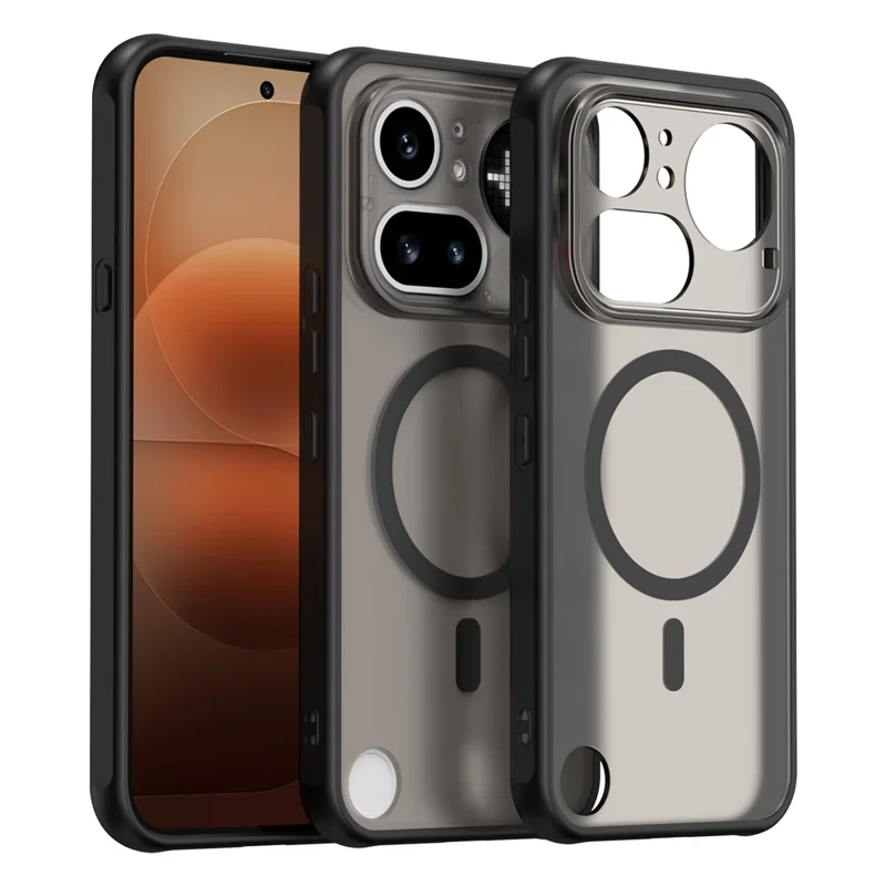 For Nothing Phone (4a) Pro Magnetic Case Anti Drop PC + TPU Phone Cover - Black