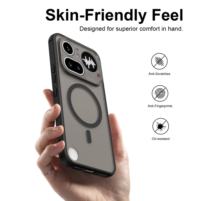 For Nothing Phone (4a) Pro Magnetic Case Anti Drop PC + TPU Phone Cover - Black