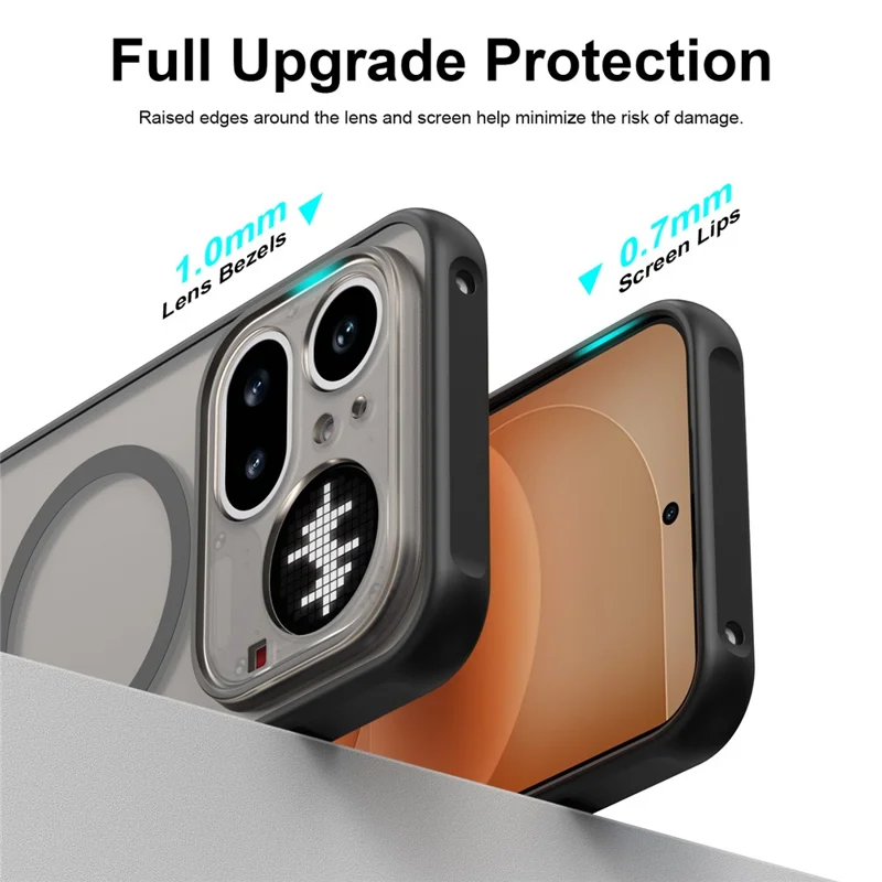 For Nothing Phone (4a) Pro Magnetic Case Anti Drop PC + TPU Phone Cover - Black