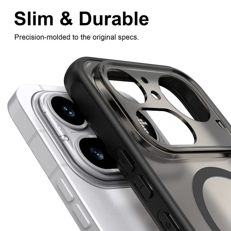 For Nothing Phone (4a) Pro Magnetic Case Anti Drop PC + TPU Phone Cover - Black