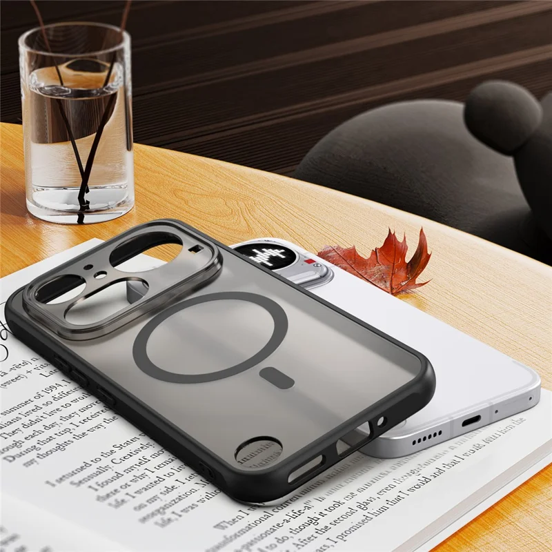 For Nothing Phone (4a) Pro Magnetic Case Anti Drop PC + TPU Phone Cover - Black