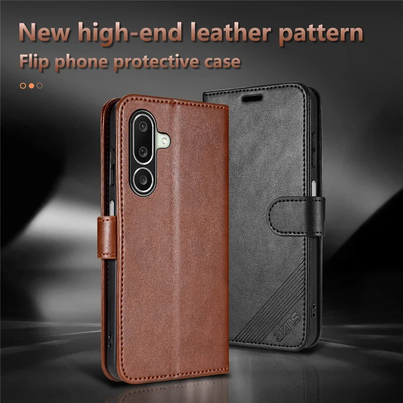 AZNS For Samsung Galaxy A27 Case Anti-Scratch PU Leather Stand Wallet Phone Cover - Brown