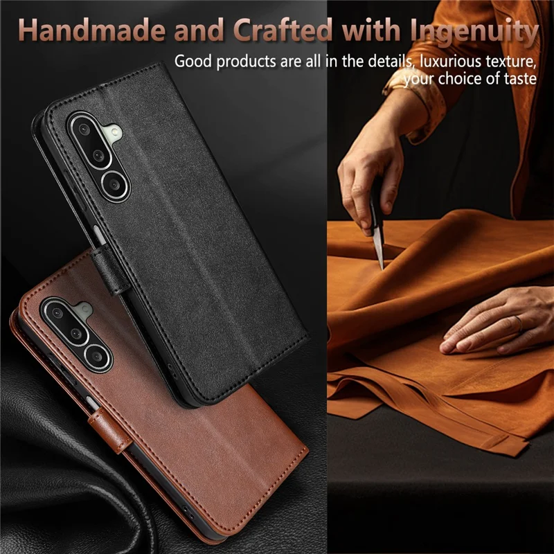 AZNS For Samsung Galaxy A27 Case Anti-Scratch PU Leather Stand Wallet Phone Cover - Brown