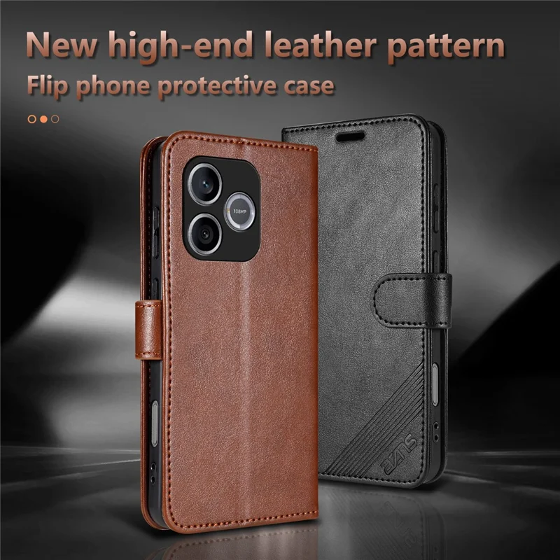 AZNS til Honor 600 Lite 5G Taske Modstændig overfor ridser PU-lædertasker med stand og wallet til telefon - Brun