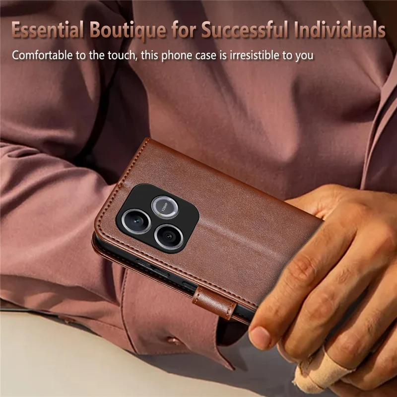 AZNS til Honor 600 Lite 5G Taske Modstændig overfor ridser PU-lædertasker med stand og wallet til telefon - Brun