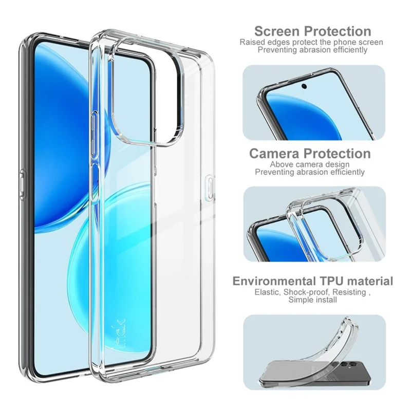 IMAK UX-10 Series pour Honor X8d 4G Coque de Téléphone Arrière Souple en TPU - Transparent