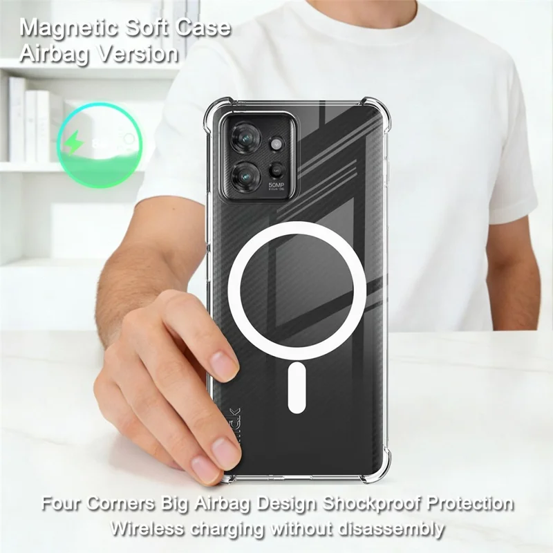 IMAK for Motorola ThinkPhone 5G Magnetic Case Airbag Shockproof Protection TPU Phone Cover - Transparent