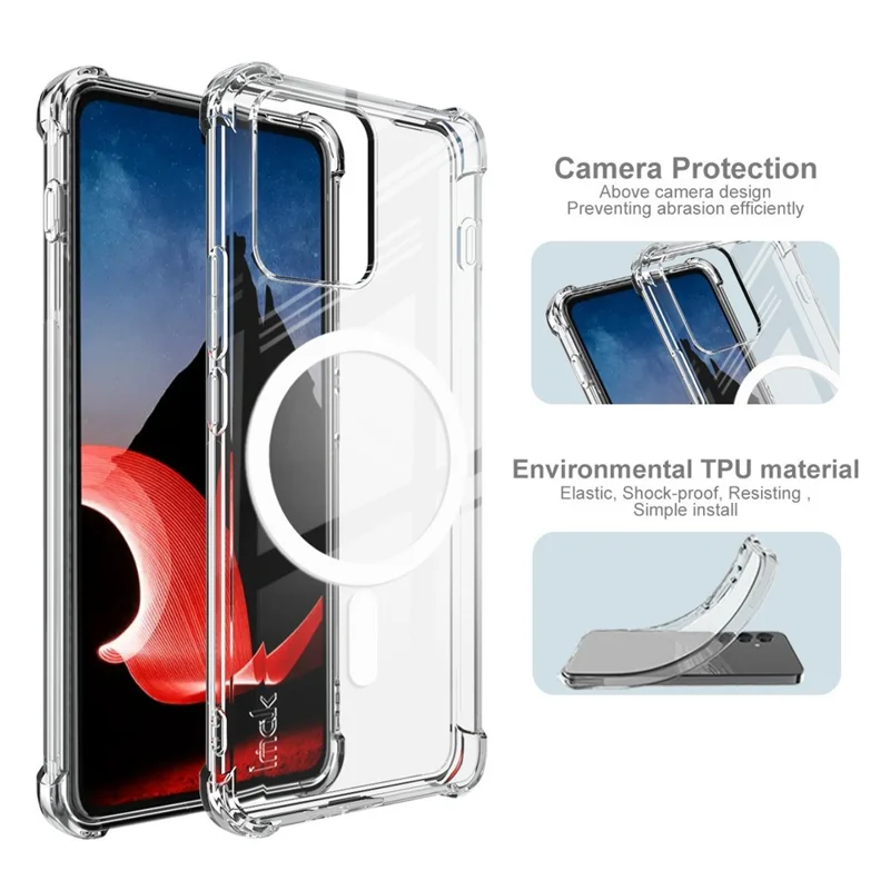 IMAK for Motorola ThinkPhone 5G Magnetic Case Airbag Shockproof Protection TPU Phone Cover - Transparent