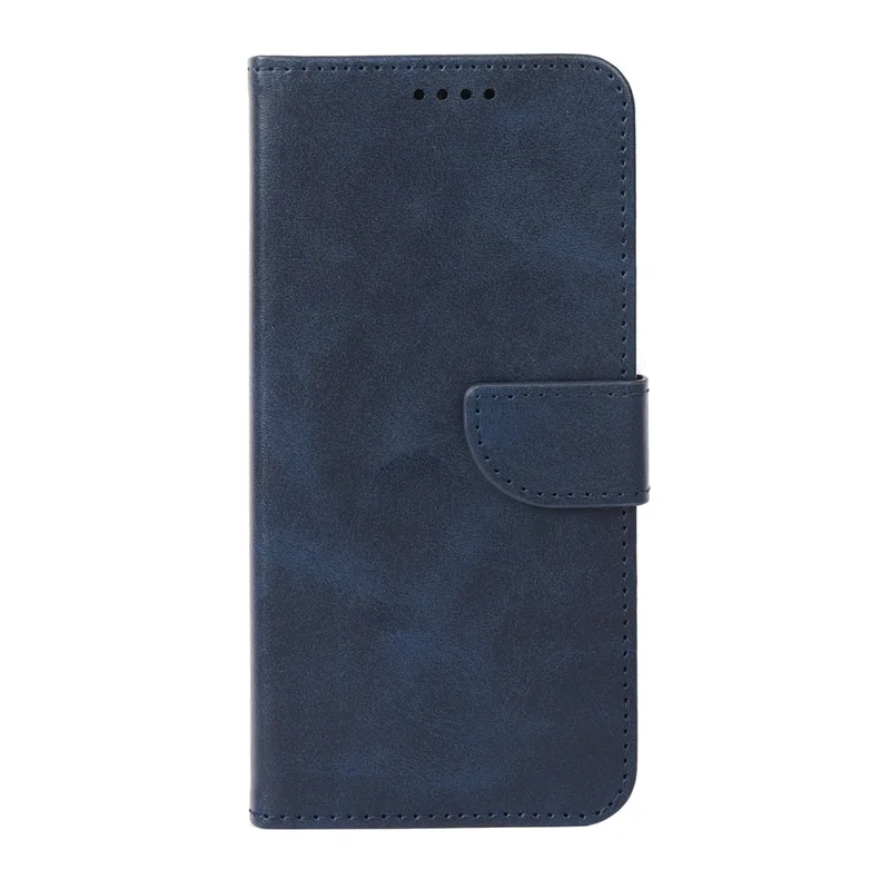 For Samsung Galaxy A27 5G Case Wallet Stand Magnetic Clasp Closure Calf Texture Leather Phone Cover - Blue