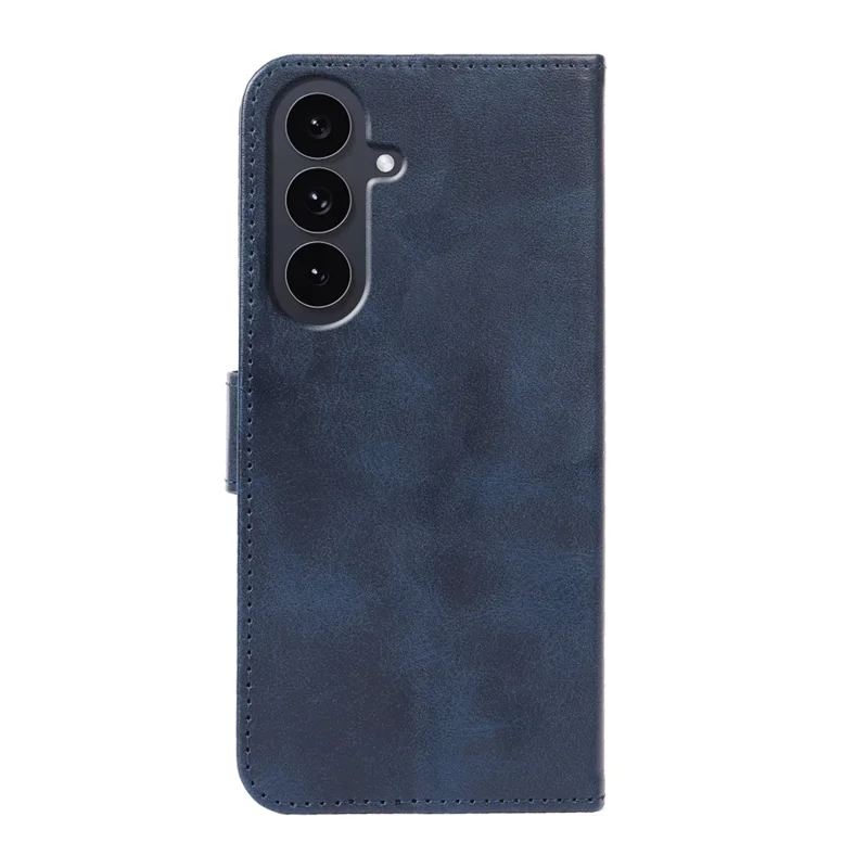 For Samsung Galaxy A27 5G Case Wallet Stand Magnetic Clasp Closure Calf Texture Leather Phone Cover - Blue