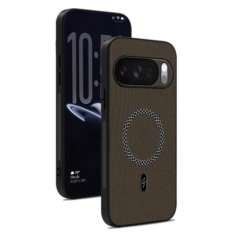 Case For Google Pixel 10  /  10 Pro Triangle Texture PU Leather Shockproof Ultra Thin Cover - Brown