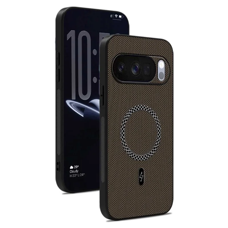 For Google Pixel 10 Pro XL Case Triangle Texture PU Leather Shockproof Ultra Thin Cover - Brown