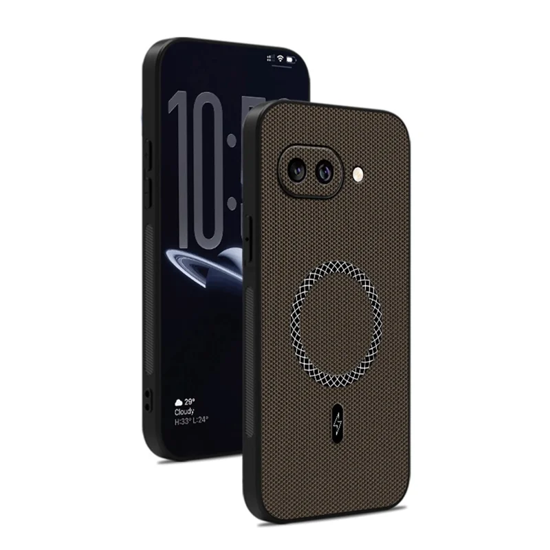 For Google Pixel 9a Case Triangle Texture PU Leather Shockproof Ultra Thin Cover - Brown