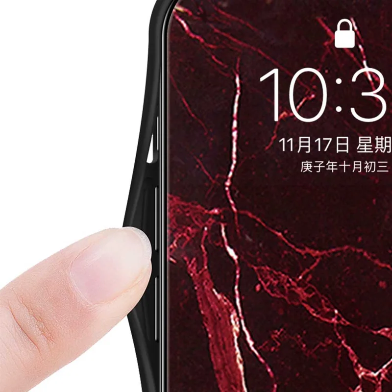 Phone Case For Xiaomi Poco X8 Pro 5G  /  Redmi Turbo 5 5G Marble Pattern Tempered Glass + PC + TPU Protective Phone Cover - White Marble