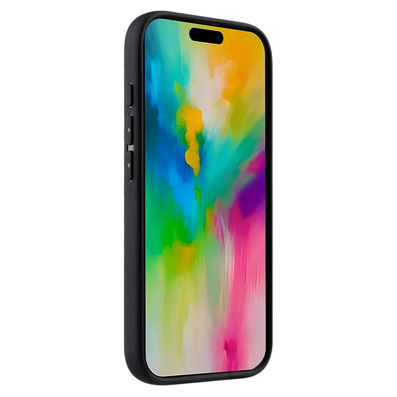 MELKCO For iPhone 17 Case Genuine Cow Leather Coated PC Phone Cover  - Blue