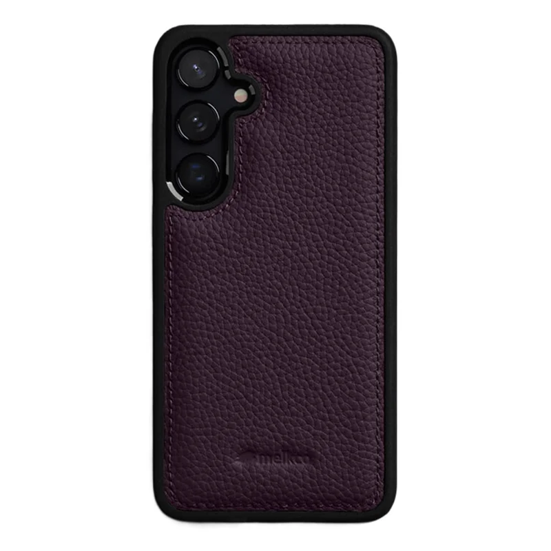 MELKCO pour Samsung Galaxy S24 étui en cuir véritable de vache avec coque PC - Violet