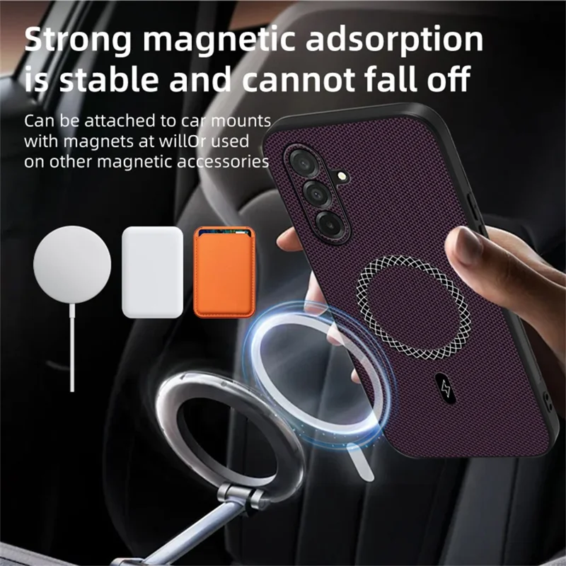 Cover per Samsung Galaxy A27 con Texture Triangolare in PU Leather Antiurto Sottile - Nero