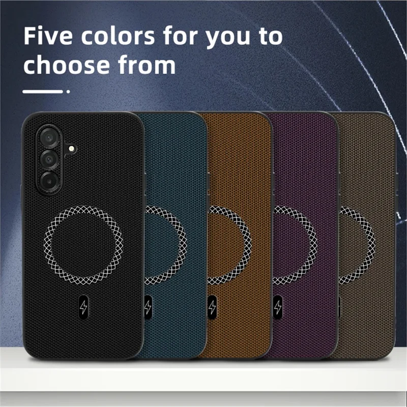 Cover per Samsung Galaxy A27 con Texture Triangolare in PU Leather Antiurto Sottile - Nero