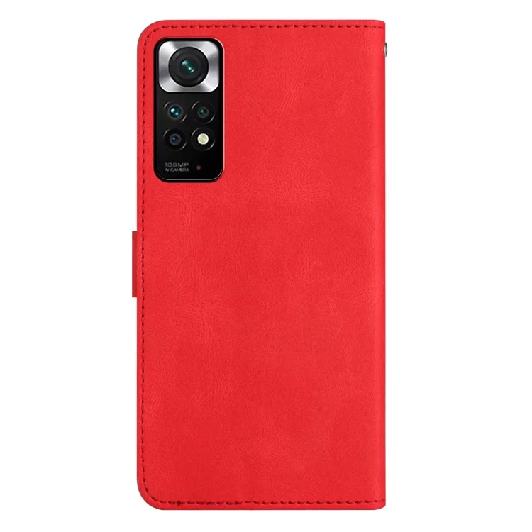 For Xiaomi Redmi Note 11 4G (Qualcomm) / Redmi Note 11S 4G Shockproof Phone Case Wallet Stand Crazy Horse Texture PU Leather Phone Flip Cover with Strap - Red