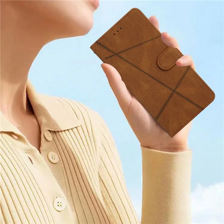 Wallet Phone Case für Oppo A17 4G / A17k 4G linierte, geschützte Hülle mit Crazy Horse-Textur, PU-Leder-Cover mit Riemen - Braun