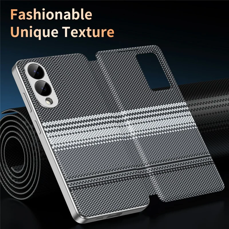 Чехол для Samsung Galaxy S25 Edge с окошком, слотом для карт, градиентным цветом, клетчатым узором, кожаный чехол - Черный