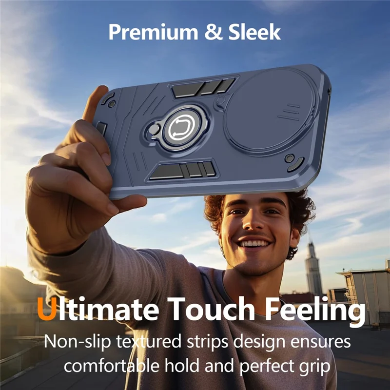 For Google Pixel 10a Case Slide Camshield Kickstand PC + TPU Phone Cover - Blue