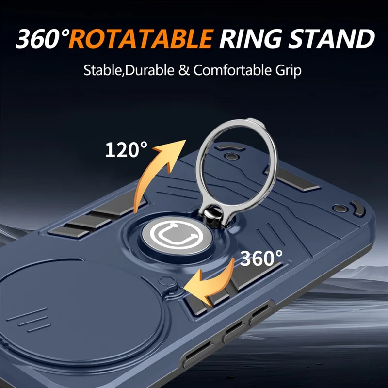 For Google Pixel 10a Case Slide Camshield Kickstand PC + TPU Phone Cover - Blue