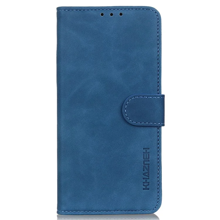 KHAZNEH For Nokia X30 5G Drop-proof Phone Cover Magnetic Closure Wallet PU Leather Retro Texture Stand Case - Blue