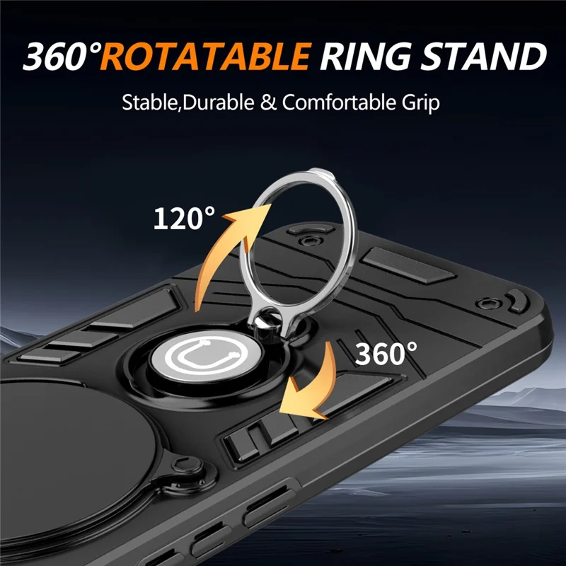 For Xiaomi Redmi Note 15 Pro 4G (Global) Case Slide Camshield Kickstand PC + TPU Phone Cover - Black