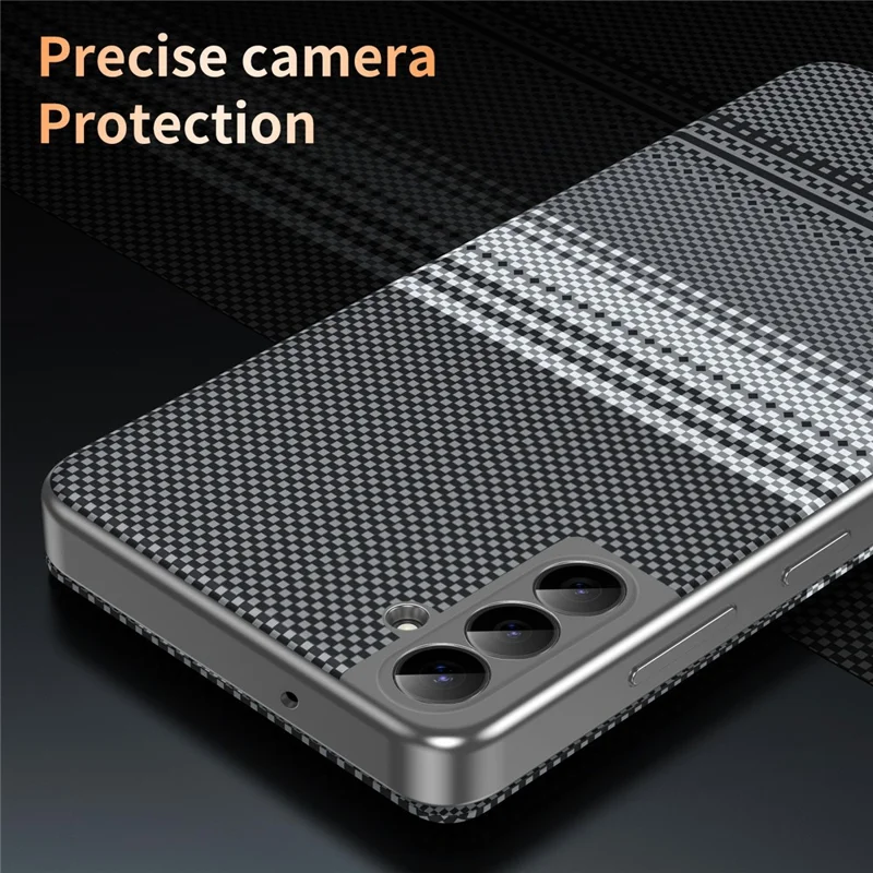 Für Samsung Galaxy S22 5G Hülle mit Kartenfach, Sichtfenster, verlaufender Farbe, kariertem Muster, Lederschutzhülle - Schwarz