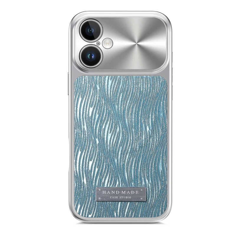 For iPhone 17 Magnetic Case Flowing Water Ripple TPU+PC Shockproof Phone Cover Compatible With Magsafe - Blue