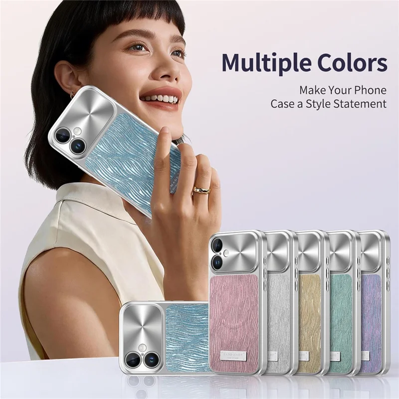 For iPhone 16 Magnetic Case Flowing Water Ripple TPU+PC Shockproof Phone Cover Compatible With Magsafe - Blue