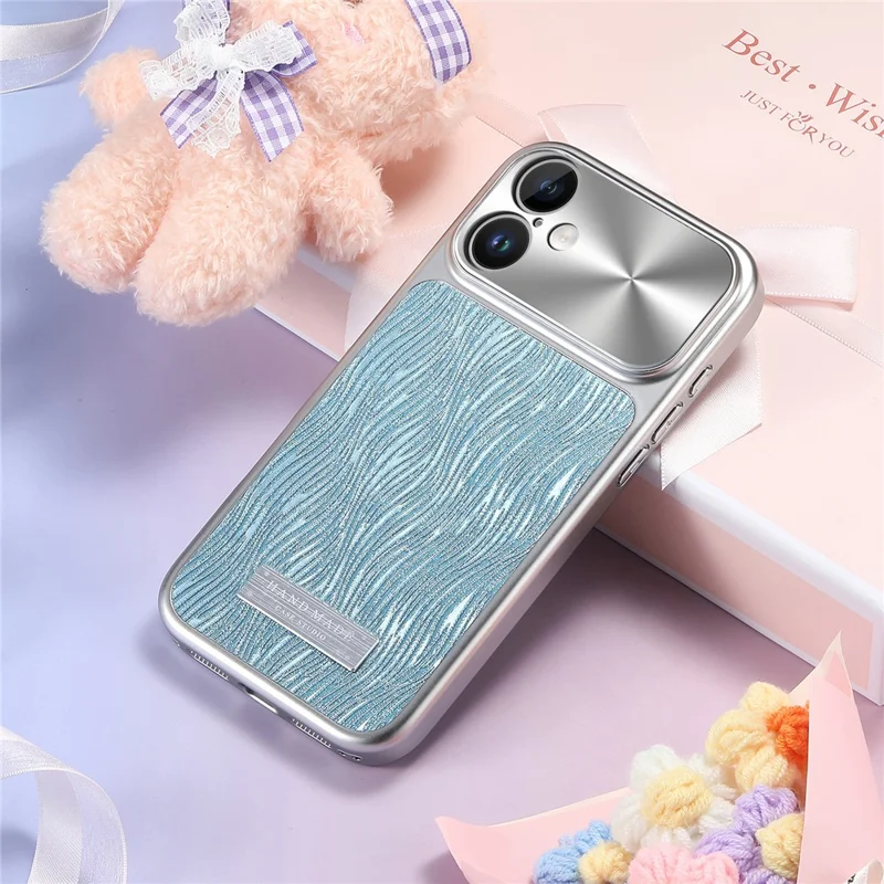 For iPhone 16 Magnetic Case Flowing Water Ripple TPU+PC Shockproof Phone Cover Compatible With Magsafe - Blue