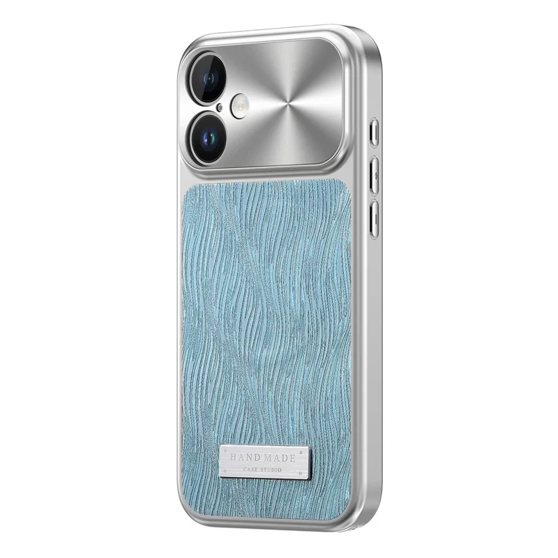 For iPhone 16 Magnetic Case Flowing Water Ripple TPU+PC Shockproof Phone Cover Compatible With Magsafe - Blue