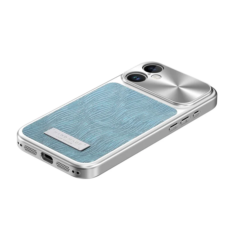 For iPhone 16 Magnetic Case Flowing Water Ripple TPU+PC Shockproof Phone Cover Compatible With Magsafe - Blue