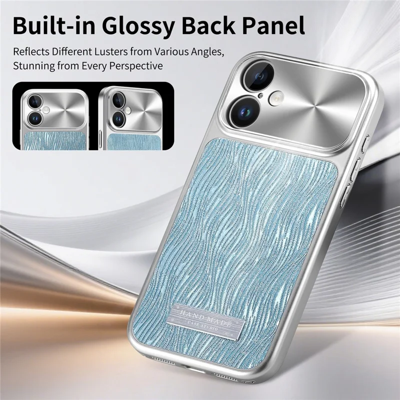For iPhone 16 Magnetic Case Flowing Water Ripple TPU+PC Shockproof Phone Cover Compatible With Magsafe - Blue