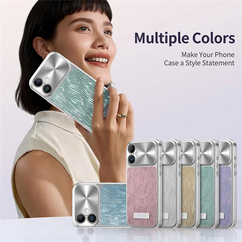 For iPhone 16 Magnetic Case Flowing Water Ripple TPU+PC Shockproof Phone Cover Compatible With Magsafe - Mint Green