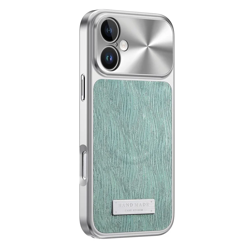 For iPhone 16 Magnetic Case Flowing Water Ripple TPU+PC Shockproof Phone Cover Compatible With Magsafe - Mint Green