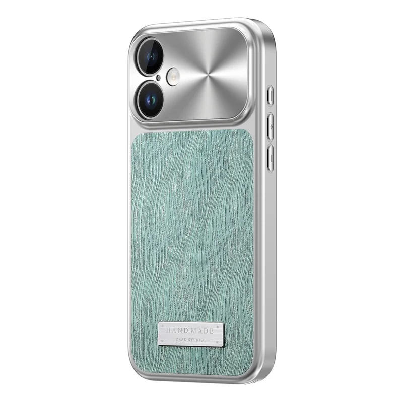 For iPhone 16 Magnetic Case Flowing Water Ripple TPU+PC Shockproof Phone Cover Compatible With Magsafe - Mint Green