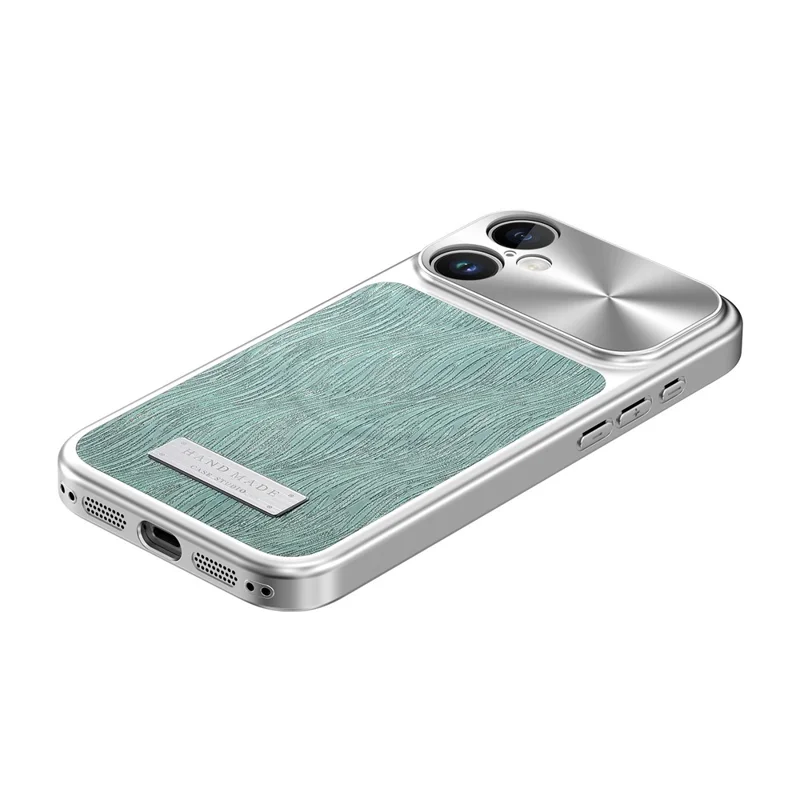 For iPhone 16 Magnetic Case Flowing Water Ripple TPU+PC Shockproof Phone Cover Compatible With Magsafe - Mint Green